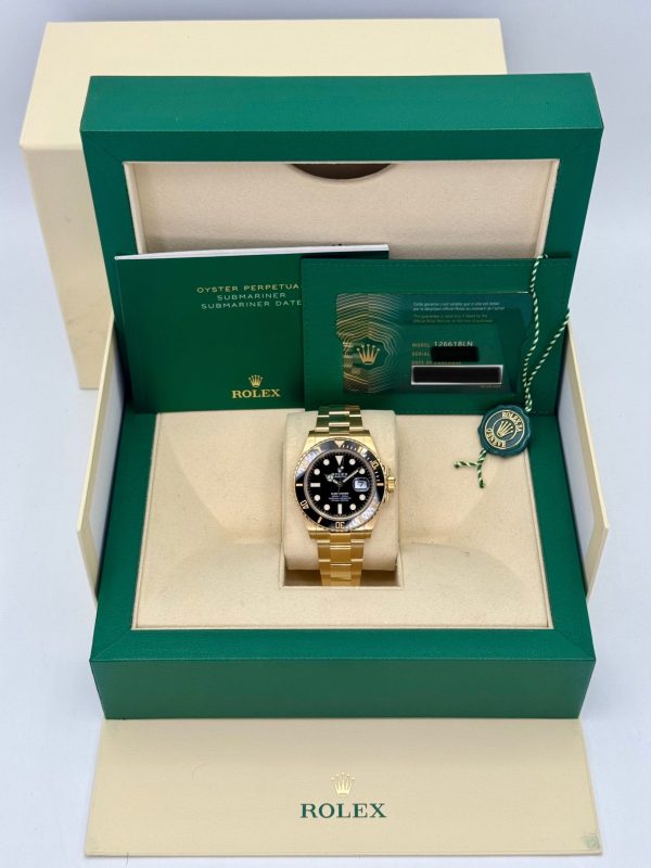 2022 Rolex Submariner 41mm 126618LN Yellow Gold Black Dial for sale