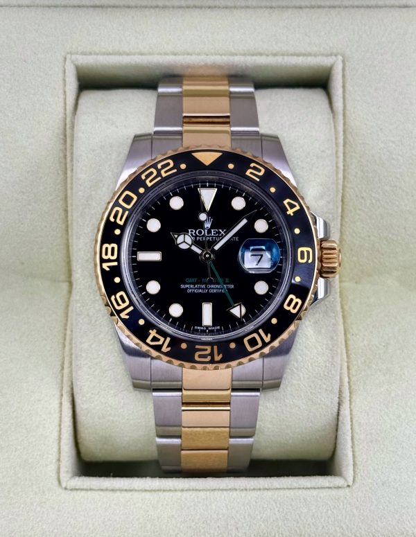 2013 Rolex GMT-Master II 40mm 116713LN Two-Tone Black Dial for sale