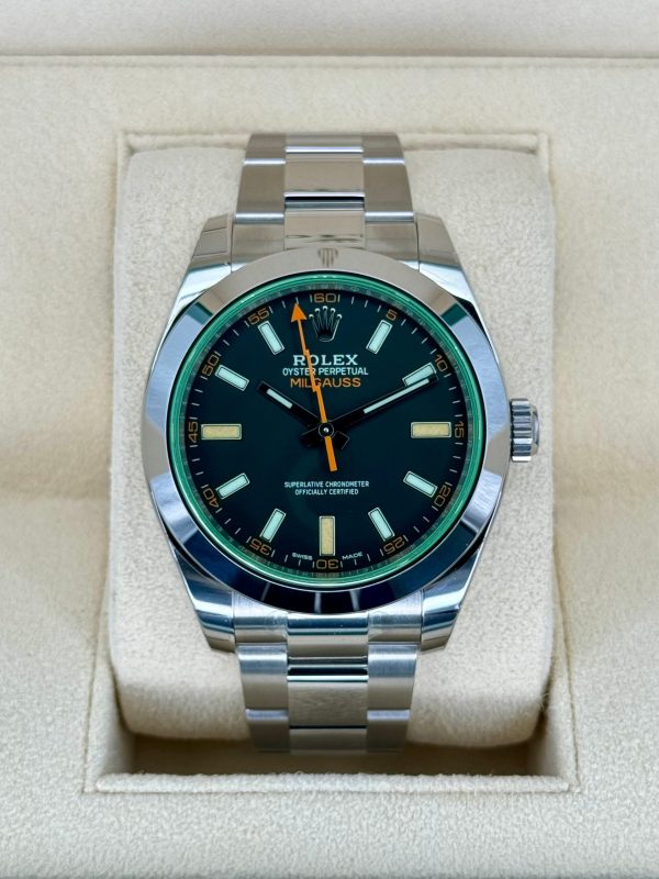 2023 Rolex Milgauss 40mm 116400GV Stainless Steel Black Dial (Unworn) for sale
