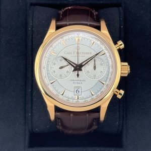 2020 Carl F. Bucherer Manero Flyback 43mm Rose Gold Silver Dial for sale