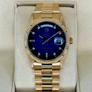 1988 Day-Date 36mm 18038 Gold Presidential Blue Vignette Dial for sale