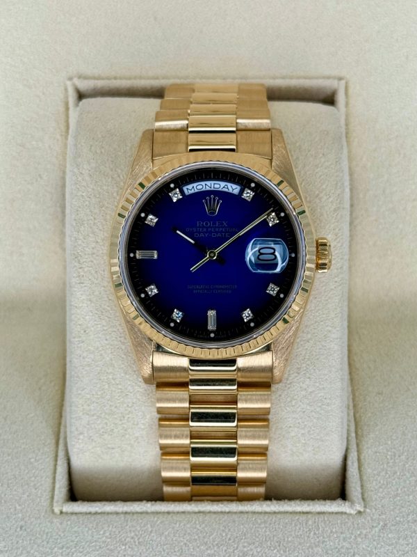 1988 Day-Date 36mm 18038 Gold Presidential Blue Vignette Dial for sale