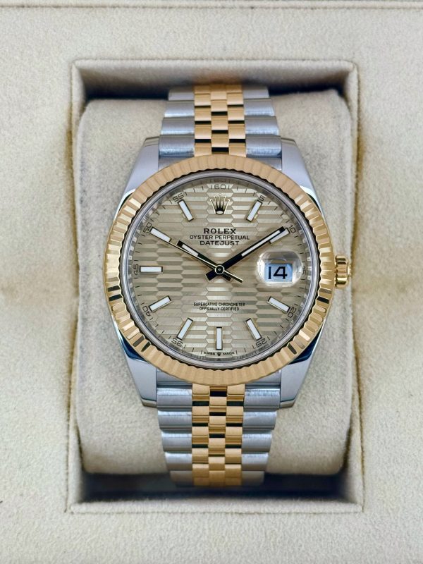 2022 Rolex Datejust 41mm 126333 Two-Tone Jubilee Champagne Motif Dial for sale