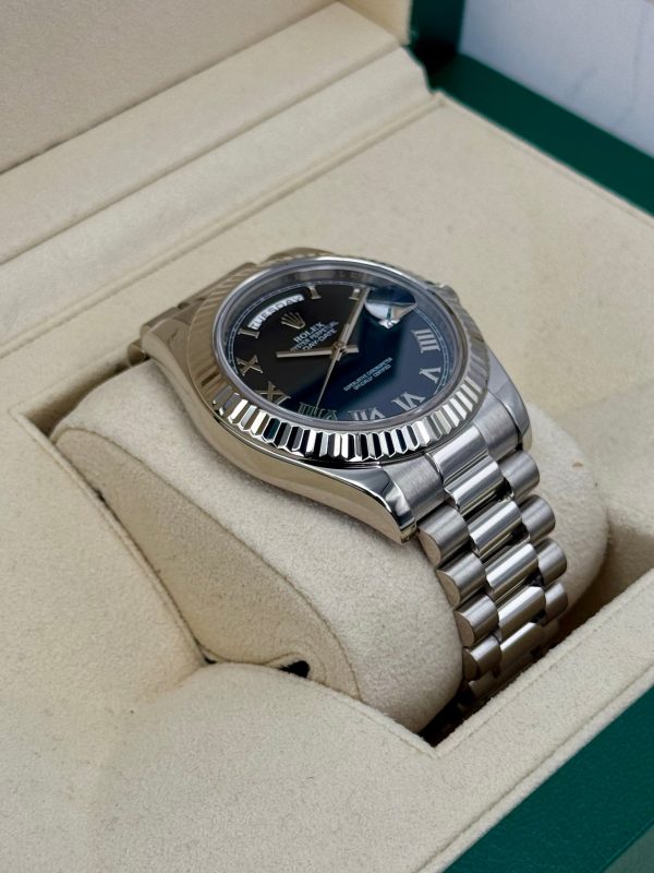 2015 Rolex Day-Date II 41mm 218239 White Gold Presidential Black Dial for sale