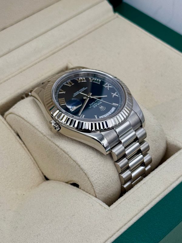 2015 Rolex Day-Date II 41mm 218239 White Gold Presidential Black Dial for sale