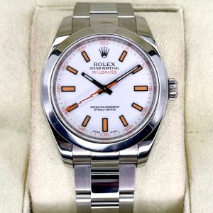 2008 Rolex Milgauss 40mm 116400 Stainless Steel White Dial for sale