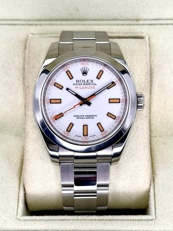 2008 Rolex Milgauss 40mm 116400 Stainless Steel White Dial for sale