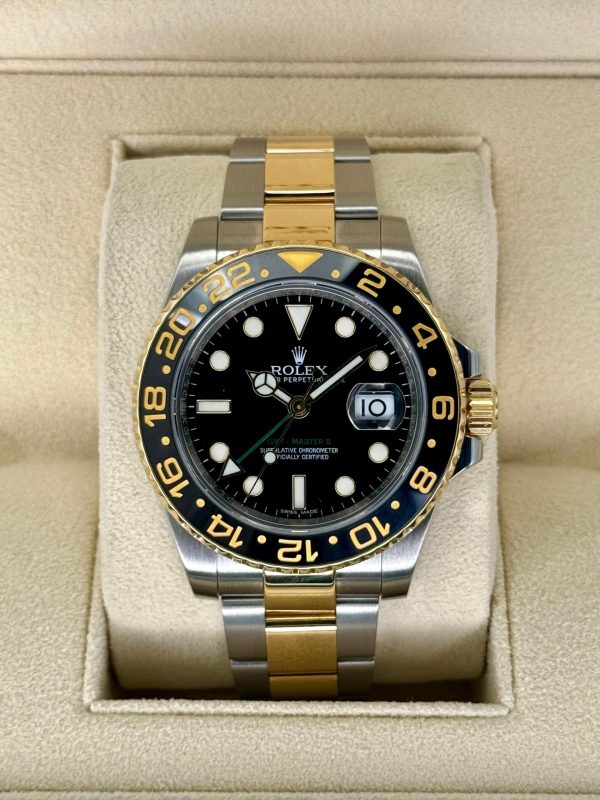 Rolex GMT-Master II 40mm 116713LN Two-Tone Black Dial for sale