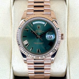 2019 Rolex Day-Date 40mm 228235 Presidential Rose Gold Olive Dial (No. 1 of 2) for sale