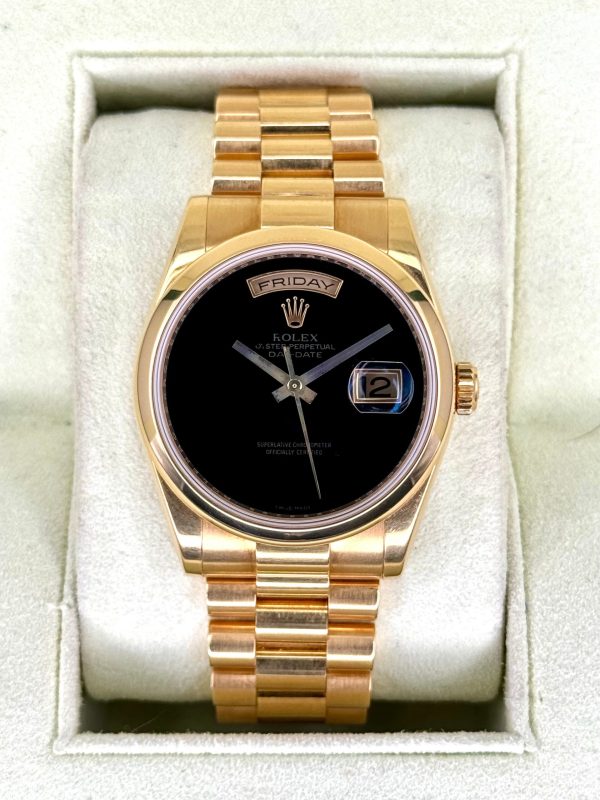 2011 Rolex Day-Date 36mm 118208 Presidential Black Onyx Dial for sale