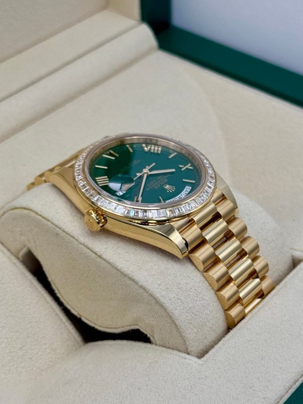 2023 Rolex Day-Date 40mm 228398TBR Presidential Yellow Gold Green Dial for sale