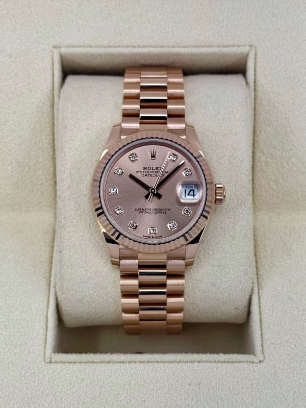 2023 Rolex Datejust 31mm 278275 Rose Gold Rose Diamond Dial for sale