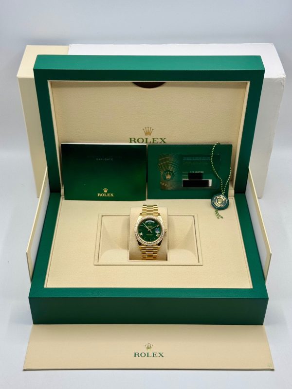 2023 Rolex Day-Date 40mm 228398TBR Presidential Yellow Gold Green Dial for sale
