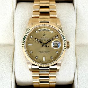 1987 Rolex Day-Date 36mm 18038 Presidential Champagne Diamond Dial for sale
