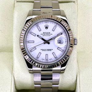 Rolex Datejust 41mm 116334 Stainless Steel Oyster White Dial for sale