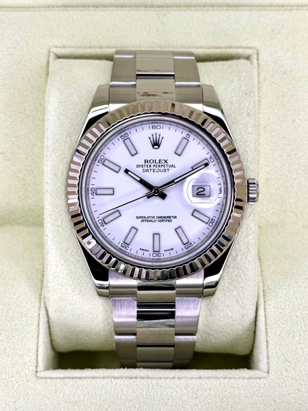 Rolex Datejust 41mm 116334 Stainless Steel Oyster White Dial for sale
