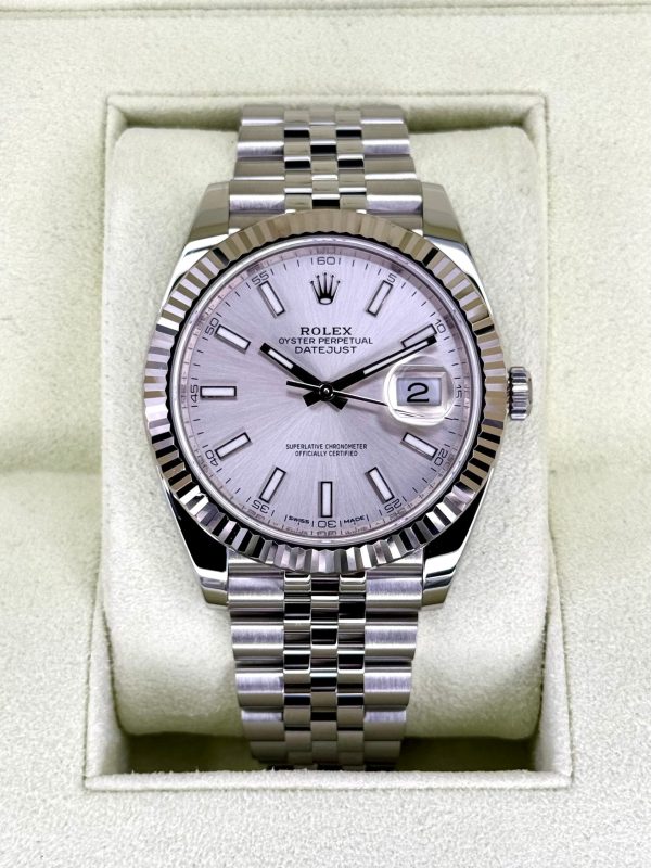 2017 Rolex Datejust 41mm 126334 Stainless Steel Jubilee Silver Dial for sale
