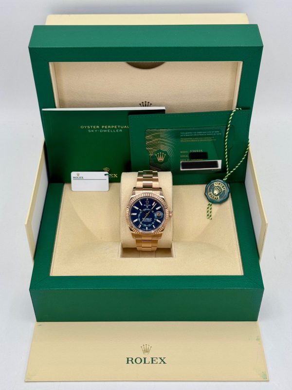 2023 Rolex Sky-Dweller 42mm 336935 Rose Gold Blue Dial for sale
