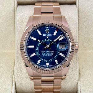 2023 Rolex Sky-Dweller 42mm 336935 Rose Gold Blue Dial for sale