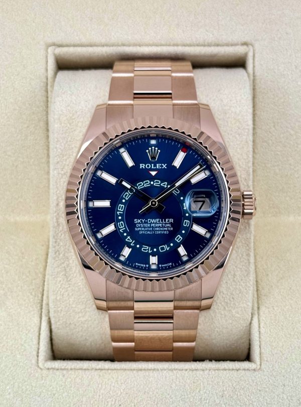 2023 Rolex Sky-Dweller 42mm 336935 Rose Gold Blue Dial for sale