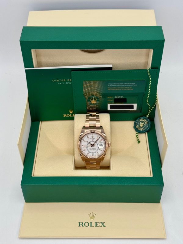 2023 Rolex Sky-Dweller 42mm 326935 Rose Gold White Dial for sale
