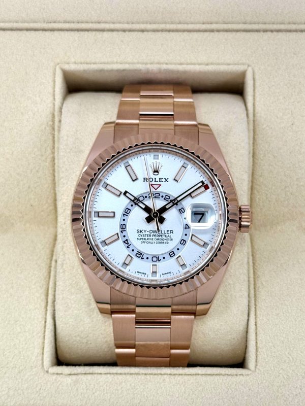 2023 Rolex Sky-Dweller 42mm 326935 Rose Gold White Dial for sale