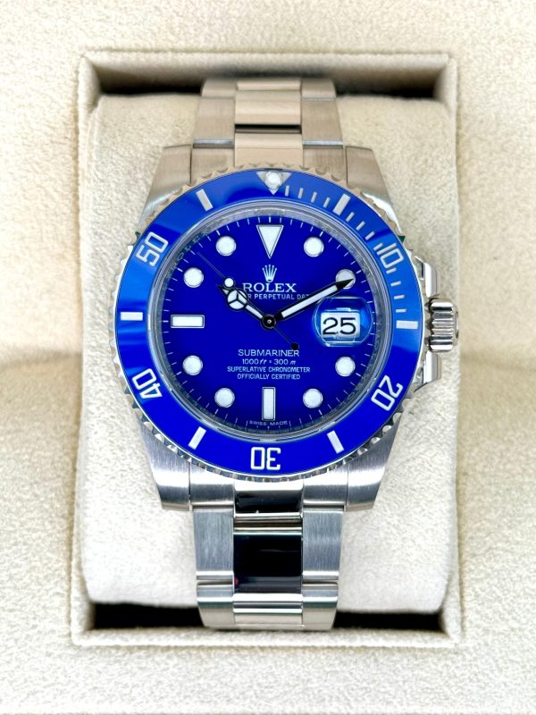 2017 Rolex Submariner “Smurf” 40mm 116619LB White Gold Blue Dial (No. 2 of 2) for sale