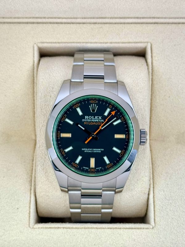2021 Rolex Milgauss 40mm 116400GV Stainless Steel Black Dial for sale