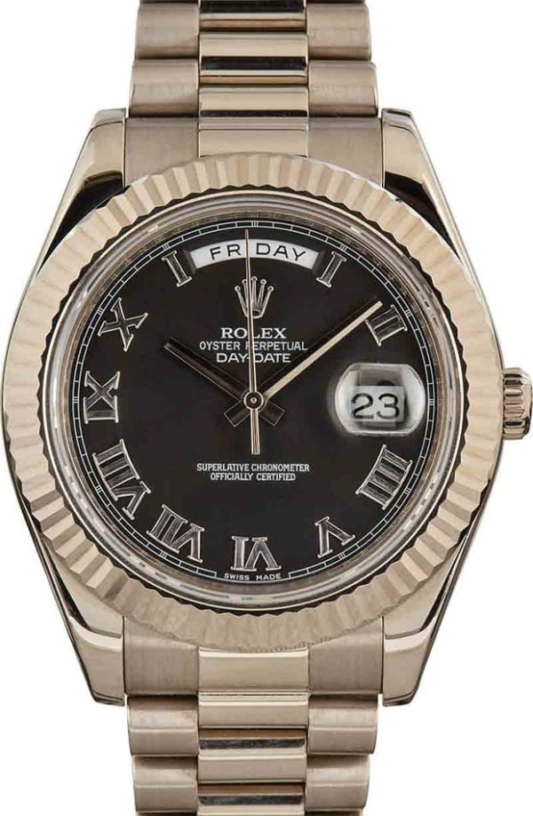 Rolex President Day-Date II Ref 218239 Black Dial for sale