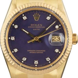 Rolex Date 15037 Blue Diamond Dial for sale