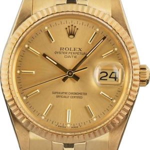 Rolex Date 15037 Yellow Gold Jubilee for sale
