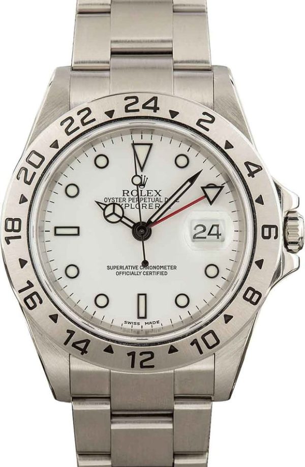 Mens Rolex Explorer II Ref 16570 White Polar Dial for sale