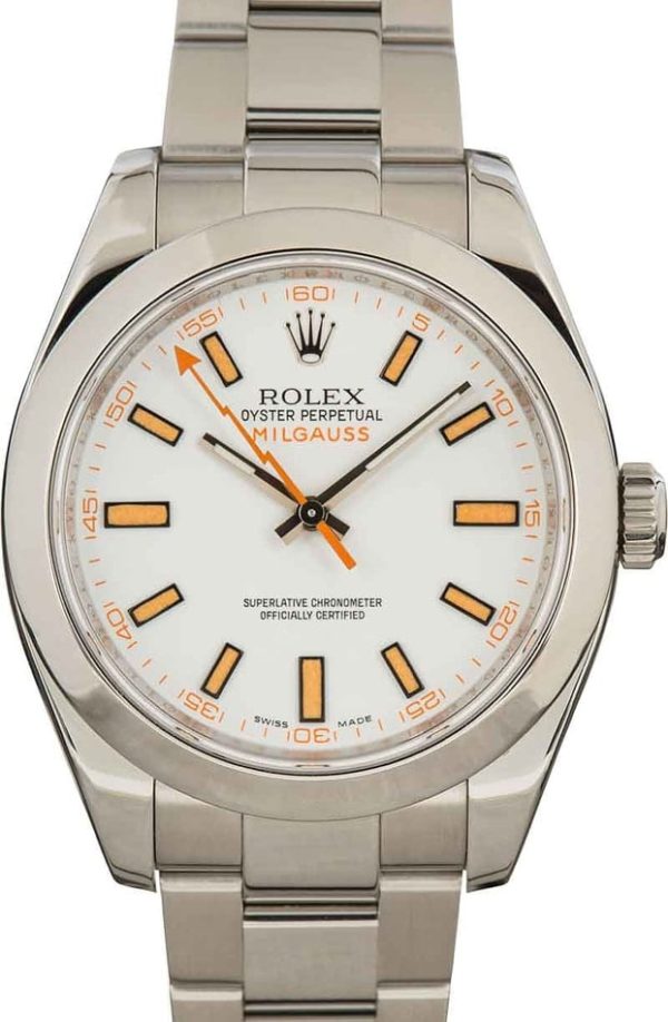 Rolex Milgauss 116400 White and Orange Dial for sale