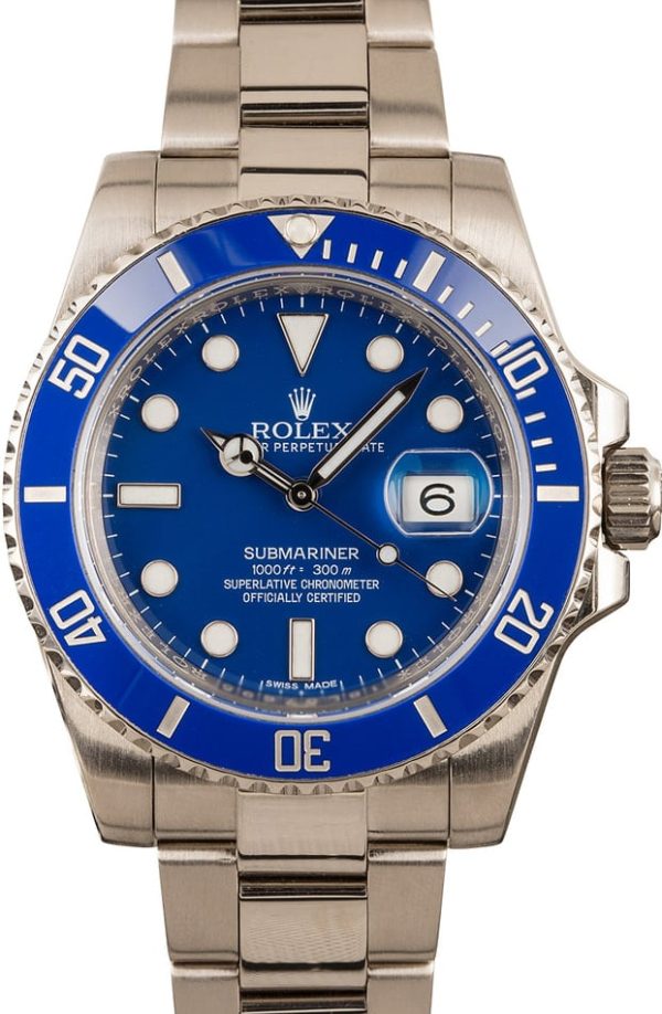 Rolex Submariner 116619 White Gold Smurf for sale