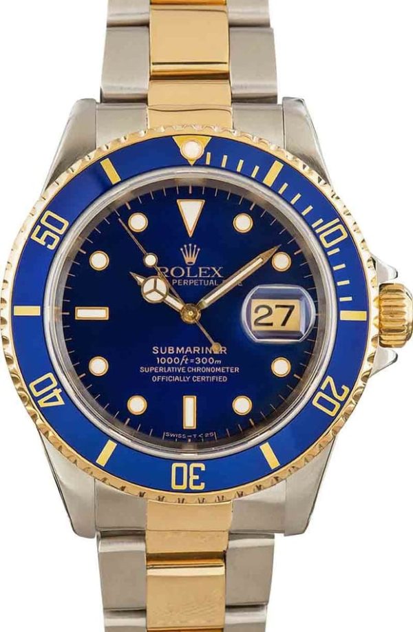 Rolex Two-Tone Submariner 16613 Blue Bezel for sale