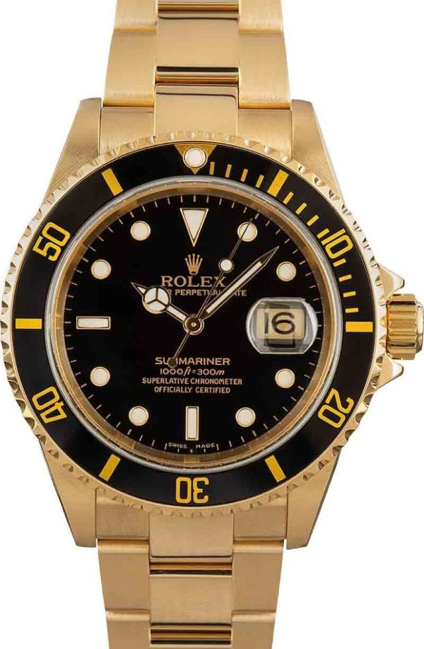 Rolex Submariner 16618 Yellow Gold for sale