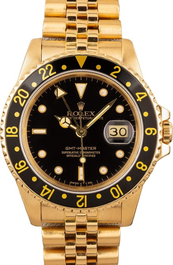 Rolex GMT-Master 16758 Yellow Gold for sale