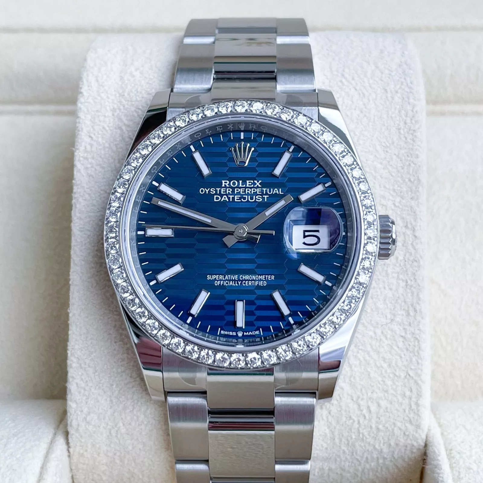 Rolex Datejust 126200 dial and case detail