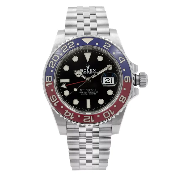 Rolex GMT-Master II 126710BLRO Silver Jubilee Bracelet with Red and Blue Bezel for sale