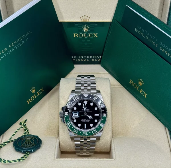 Mint Rolex GMT-Master II, 40mm, Sprite, Jubilee, 126720VTNR-0002, dated 2023 for sale