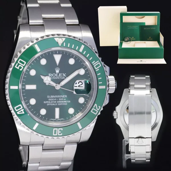 2018 MINT Rolex Submariner Hulk 116610LV Green 40mm Ceramic Watch Box for sale