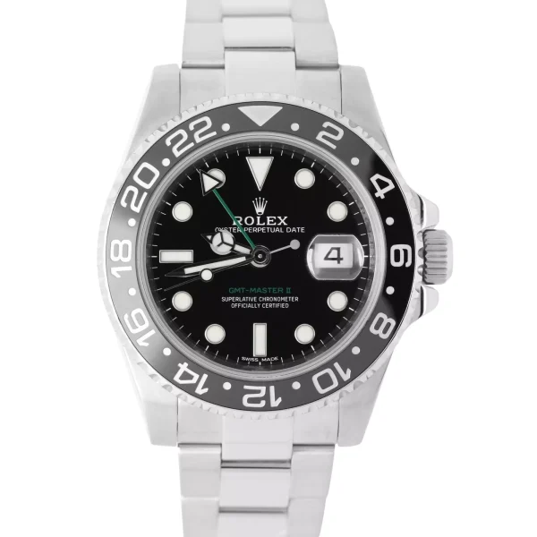 Rolex GMT-Master II Stainless Steel Black 40mm Ceramic BLUE LUME 116710 Watch for sale