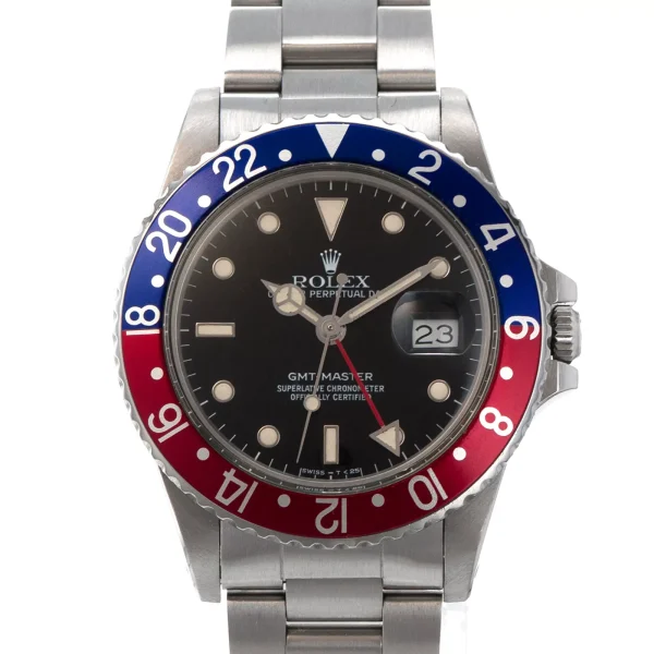 Rolex GMT-Master II 16750 Pepsi Blue Red Vintage Patina Oyster Steel for sale