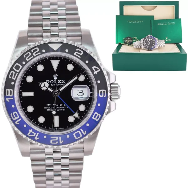 2021 MINT Rolex GMT Master Batman Blue Jubilee Ceramic 126710BLNR Watch Box for sale