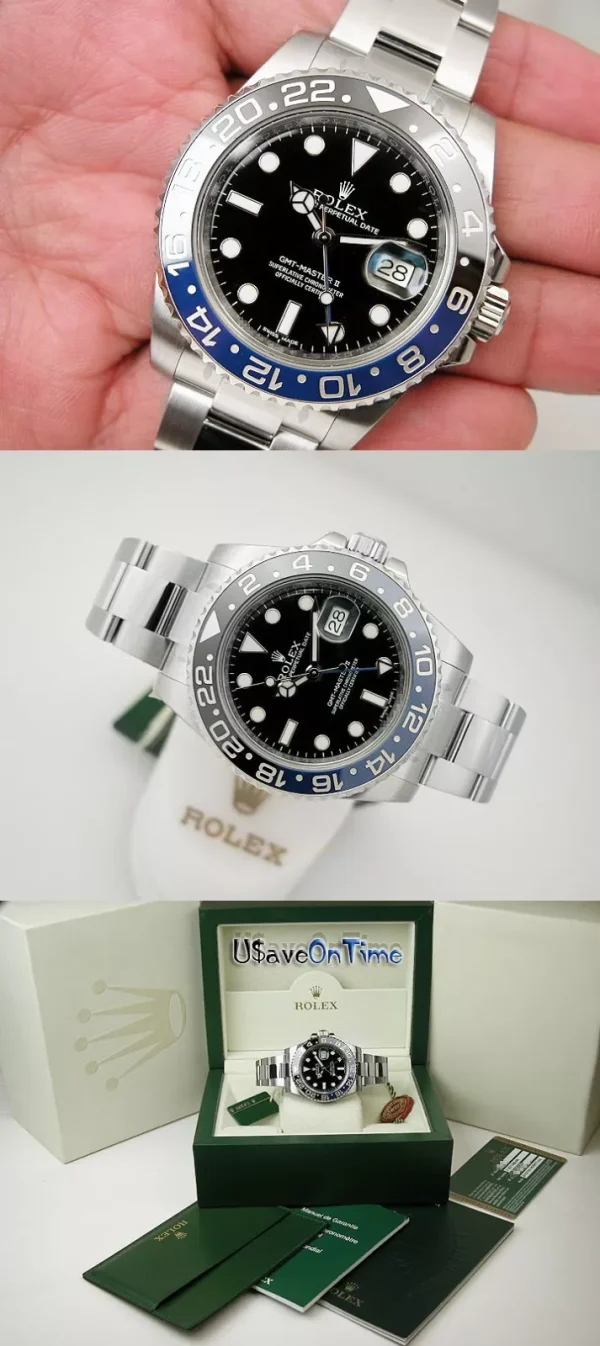 Rolex GMT-Master II 116710BLNR Silver Oyster Bracelet with Blue and Black Bezel 2023 for sale