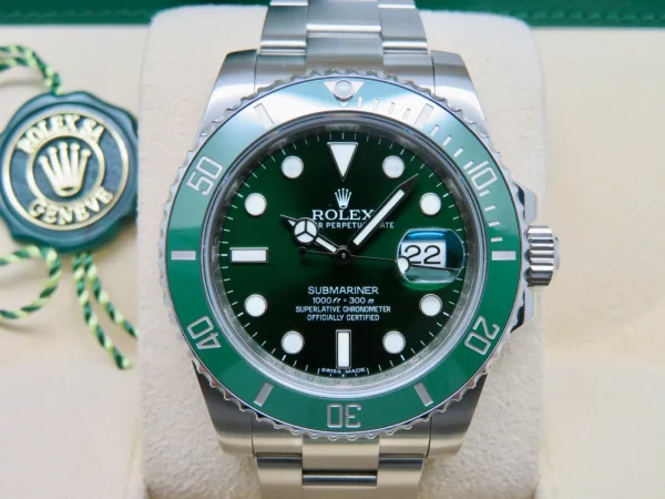 Rolex Submariner Hulk 116610LV 40mm C.2010-2016 with Box Hangtag & Service Card for sale
