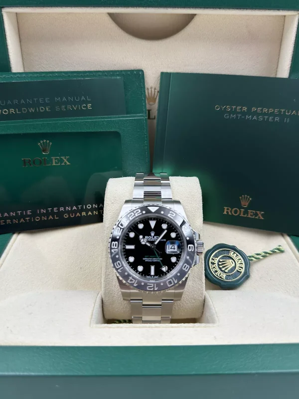 Rolex GMT Master II Bruce Wayne Oyster Bracelet 126710GRNR Box & Papers 2024 for sale
