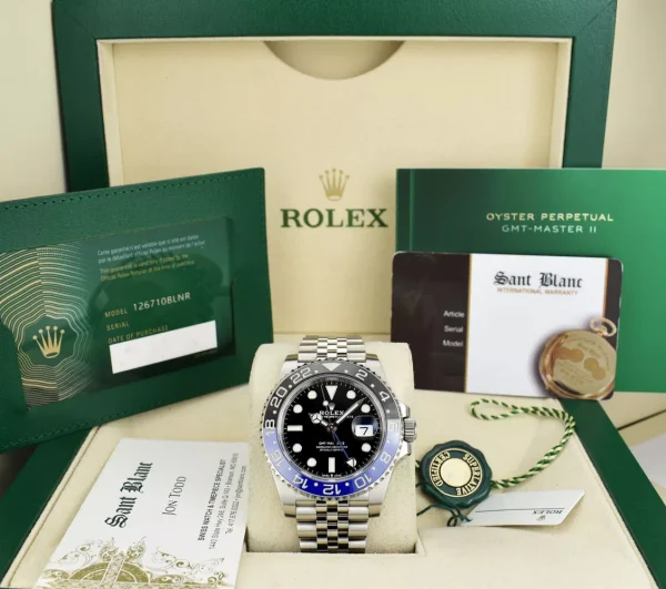 ROLEX – 2023 Stainless Steel GMT Master II Batgirl CARD 126710 BLNR – SANT BLANC for sale