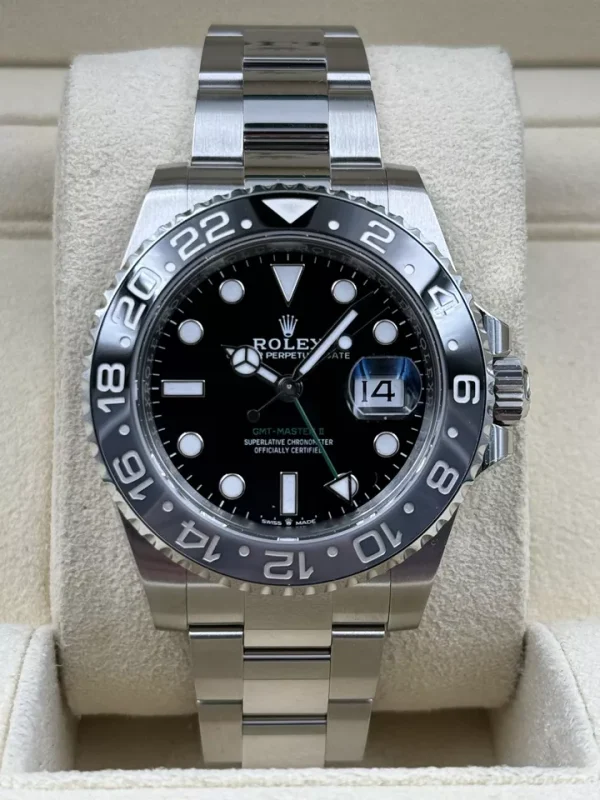Rolex GMT Master II Bruce Wayne Oyster Bracelet 126710GRNR Box & Papers 2024 for sale