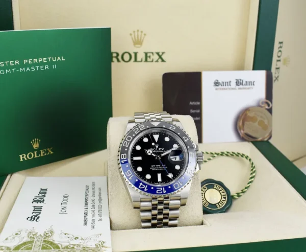 ROLEX – 2023 Stainless Steel GMT Master II Batgirl CARD 126710 BLNR – SANT BLANC for sale